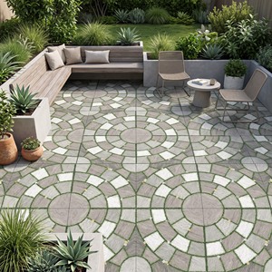 Carreaux de sol vitrifiés robustes pour extérieur 400x400mm 12mm, finition perforée antidérapante pour parking, allée, couloir, entrepôt, cour - Product Image 6