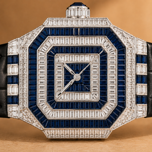 Montre de luxe pour homme en acier inoxydable avec mouvement automatique ETA, cadran en verre Moissanite, style Hip Hop, résistante à l'eau 10 bars, idéale pour les mariages et les soirées - Product Image 3