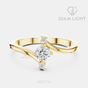 Bague élégante en diamant de laboratoire taille ronde 0,25 carat en or blanc 14 carats, certifiée IGI, couleur F+, clarté VS+, bijoux fins pour femme, cadeau - Product Image 5