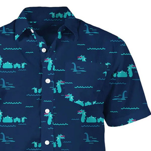 Chemise décontractée 100 % polyester respirante à séchage rapide pour homme, idéale pour la plage et le golf, boutonnée, imprimée sur mesure, à manches courtes, coupe classique - Product Image 5