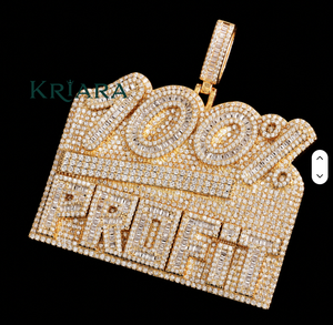 จี้เงินแท้ 925 ชุบทอง 18K ประดับเพชรเลี้ยงในห้องปฏิบัติการ กำไร 100% จี้รูปตัวอักษรหรูหรา สไตล์ Unisex เหมาะสำหรับใส่ทุกวัน - Product Image 1
