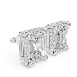 Brilliant Cut Diamond <b>Stud</b> <b>Earrings</b> 925 <b>Silver</b> Luxury Flower Claw Setting EGL Certified Rhodium Plated Women's Wedding Jewelry - Product Image 2