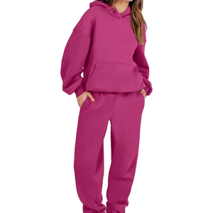 Nouveaux ensembles de survêtements pour femmes en tissu uni pour l'automne, 3 pièces : sweat à capuche court + veste à manches longues + pantalon ample taille haute - Product Image 5