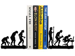 Metal Bookend Tabletop Heavy Books Tiered Shelf Organizer Holder Storage Office - Product Image 4
