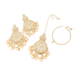 ต่างหูห้อยระย้าลูกปัดและไข่มุกชุบทอง Jewelry-10574434MR - Product Image 3