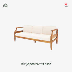 Handmade Jepara Solid Teak Modern Scandinavian Design Durable Outdoor Sofa Custom Size Patio Villa Resort Hotel Living Room Park - Product Image 5