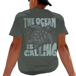 Men's 100% Cotton Casual Trendy Street Athletic Short Sleeve T-Shirt Summer Breathable Eco-Friendly Quick Dry High Quality - Product Image 1