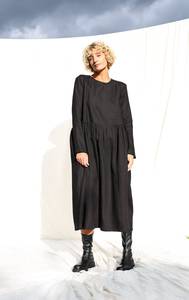Vestido maxi de lino negro para mujer, sin mangas, corte holgado, elegante, liso, ecológico, transpirable, estilo A con espalda con abertura tipo llave - Product Image 3