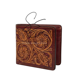 Handcrafted Real Genuine Leather <b>Wallet</b> For Men Maroon Bifold Short <b>Card</b> <b>Holder</b> <b>Wallet</b> with Cash & Bill Slots Cowboy Gifts - Product Image 2