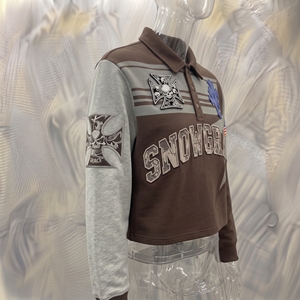 เสื้อโปโลแขนยาวลายทาง Snowgrace ปกคอปก ทรงปกติสำหรับผู้ใหญ่ ยูนิเซ็กซ์ ปักโลโก้ด้านหน้า ใส่ได้ทุกฤดู - Product Image 2