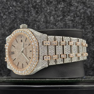 Reloj de Lujo de Acero Inoxidable con Cristales de Moissanita y Zafiro, Estilo Hip Hop Mecánico, Brillante y de Diseño Exclusivo - Product Image 2