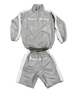 Ensemble de survêtement pour homme de haute qualité avec logo de marque personnalisé, veste coupe-vent en nylon à fermeture éclair, ensemble de survêtement pour homme - Product Image 1