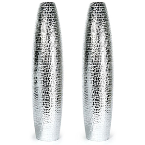 Ensemble de vases en métal pour le sol, design martelé contemporain, vases décoratifs faits à la main pour la décoration de la maison, salon, vase en métal fait à la main - Product Image 1