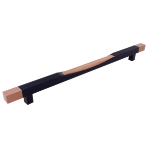 Poignée longue de porte principale en aluminium, finition noir soyeux PVD, or rose PVD, accent doré brillant, design pin, quincaillerie d'entrée - Product Image 3