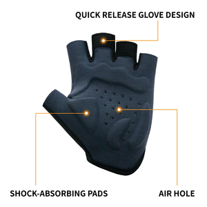 Gants de cyclisme sportifs professionnels respirants à demi-doigts avec rembourrage de sécurité, absorption des chocs et fermeture auto-agrippante antidérapante pour - Product Image 3