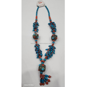 Collier artisanal en résine en forme de grande nuage, perles rondes bohèmes, bijoux pour femmes, artisanat en résine, vente de créations en résine - Product Image 2