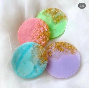 Factory Supply <b>Top</b> Quality Coaster Set Custom Color <b>Epoxy</b> Wood Resin Coaster With Affordable Price For Kitchen Hotel <b>Table</b> Use - Product Image 6