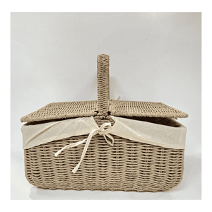 Panier carré en bambou, fabriqué à partir de fibres de bambou naturelles, avec poignée, pour le rangement des aliments, la présentation de gâteaux et la décoration, Vietnam. - Product Image 2