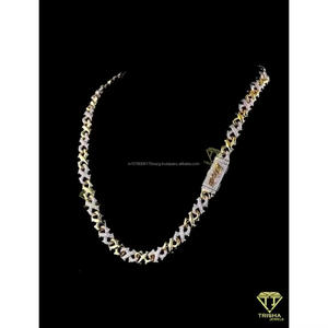 Cadena de eslabones infinitos de 12 mm, chapada en oro de 18 quilates, con diamantes de moissanita, estilo cubano, joyería hip hop brillante para hombres y mujeres - Product Image 5