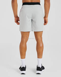 Venta al por mayor de pantalones cortos de los hombres de color gris claro relajado Fit Look de lino pantalones cortos a rayas para los hombres último estilo de ropa de gimnasia sostenible - Product Image 2