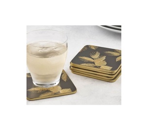 Sous-verres de qualité supérieure avec plateau en MDF et impression autocollante émaillée, lot de 4 sous-verres à thé, à prix de gros avantageux - Product Image 1