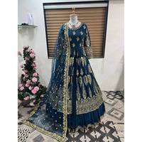 Shree Hari Fashion-SR Designer Schwarze Hochzeitskleider Elegantes Partykleid mit Unterteil und Dupatta Größe M