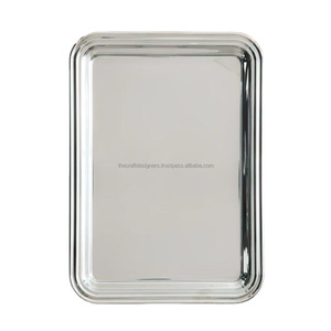 Bandeja de Panadería de Acero Inoxidable, Rectangular, para Servir Pasteles y Cupcakes, Decorativa, para Cafeterías, Hoteles y Mesas - Product Image 1