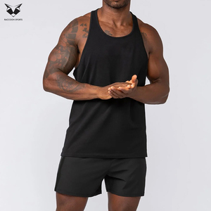 In One Solid Black Color OEM ODM Service Good Supplier With Own Logo Fitness Wear Fully Customized Logo Print <b>Men</b> <b>Singlets</b> - Product Image 3