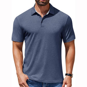 Custom Men's Light Green Knitted Polo <b>Shirt</b> For Men Short Sleeve Solid Turndown <b>Collar</b> Regular Fitted <b>T</b>-<b>shirts</b> For Men - Product Image 1