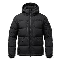Veste matelassée à capuche noire pour homme, chaude, légère, imperméable, réversible, avec logo One Apex sur le devant, idéale pour l'hiver et les activités de plein air
