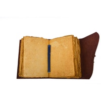 Beau journal relié en cuir fait à la main avec pierre en relief, clé de verrouillage-bloc-notes Vintage sans doublure Livre des ombres Grimoire page