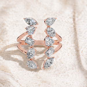 Premium Fancy Branched Multi Cut <b>Open</b> Lab Grown Diamond <b>Ring</b> | 925 Silver IGI Certified | Elegant Designer Luxury Fine Jewelry - Product Image 5