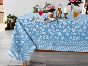 Indian Modern Handmade Premium Quality Customizable Cotton Floral Washed Printed <b>Square</b> Boh Creation <b>Tablecloth</b> for Home Hotel - Product Image 1