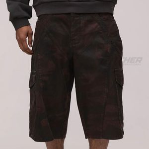 Pantalones Cortos de Mezclilla para Hombre con Logotipo Personalizado, Estilo Vintage Y2K, Moda Urbana, Verano, Casual, Corte Recto, Lavado Oscuro - Product Image 3