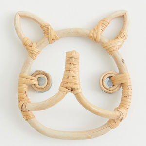 Crochet mural en rotin naturel en forme d'ours pour enfants, écologique, pour suspendre les vêtements, décoration de la chambre d'enfant - Product Image 3