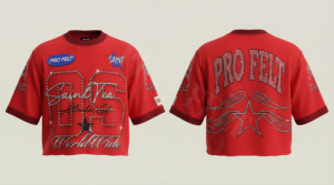 Custom Logo Rhinestone Embellished 100% Cotton Short Sleeve Crop T-Shirt Unisex Street Style Loose Fit Summer Trendy Breathable - Product Image 2