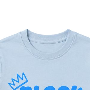 Camiseta Azul de Manga Corta para Jóvenes, Cuello Redondo, Informal, para Uso Diario, Escuela, Ropa Cómoda para Actividades Diarias - Product Image 4