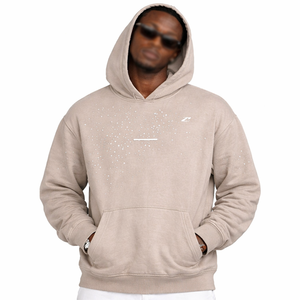 Sweat-shirts en molleton de coton minimalistes avec strass pour hommes, style streetwear épuré, tissu doux au toucher, personnalisation de la marque, production sur mesure - Product Image 1