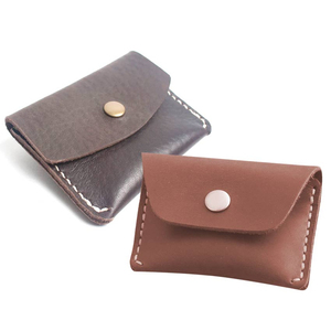 Leather Coin Holder <b>Pouch</b> <b>Mini</b> Portable Snap Closure Change Holder Unisex Minimalist Style Genuine leather coin purse - Product Image 3