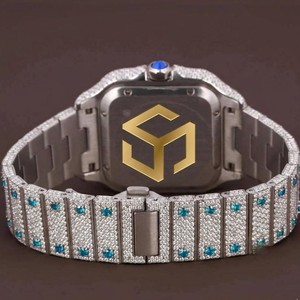 Montre-bracelet analogique polygonale de luxe pour homme, style Hip Hop, avec diamants Moissanite et quartz - Product Image 4