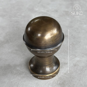 Pomo de latón antiguo vintage con forma de cúpula, tirador rústico para cajones de gabinete, herraje clásico para puertas de muebles, accesorio decorativo para el hogar - Product Image 2