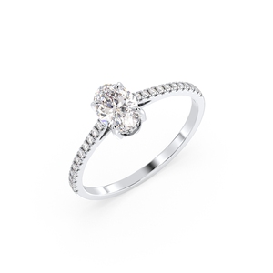 REYES VVS D Color IGI Certificated Oval Cut 1.14CT Lab Grown Diamond Ring in 14K Solid Gold Wedding Proposal Fine Jewelry - Product Image 1