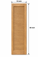 Volets de fenêtre horizontaux en bois massif sur mesure 15x48 pouces, finition bois naturel, écologiques pour la décoration intérieure