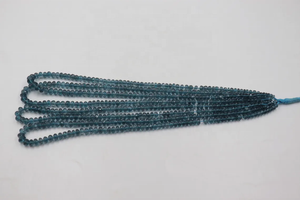 Topaze bleue de Londres perles rondelle à facettes 5mm topaze bleue naturelle pour la fabrication de bijoux - Product Image 3