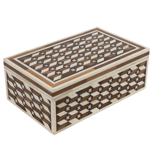 Boîte à bijoux en résine avec incrustation d'os polie, faite à la main, de luxe, FAIZA CRAFT FC-5958, style classique, petite taille, gain de place - Product Image 3