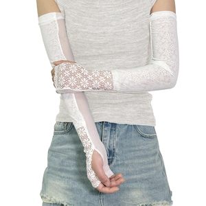 Manches en dentelle blanche pour hommes, protection anti-UV, longueur intégrale, design tendance, haute qualité, design personnalisé, viscose/polyester - Product Image 5