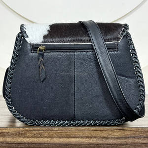 Nuevo Bolso Bandolera de Cuero de Vaca con Pelo Estilo Vintage Western, Elegante Bolso de Gran Capacidad con Concho Turquesa para Mujer - Product Image 5