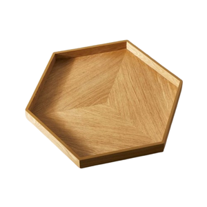 Plateau de service en bois personnalisable en gros, grand plateau rectangulaire en bois chevron pour hôtel, restaurant, hôtellerie, en promotion - Product Image 2