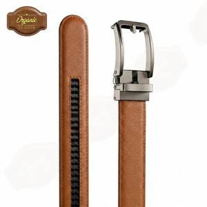 Ceinture d'affaires en cuir véritable pour homme avec boucle automatique en alliage – Ceinture habillée formelle pour usage professionnel - Product Image 5