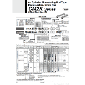 CM2KB20-50Z รุ่นกระบอกลมนิวเมติก SMC - Product Image 2